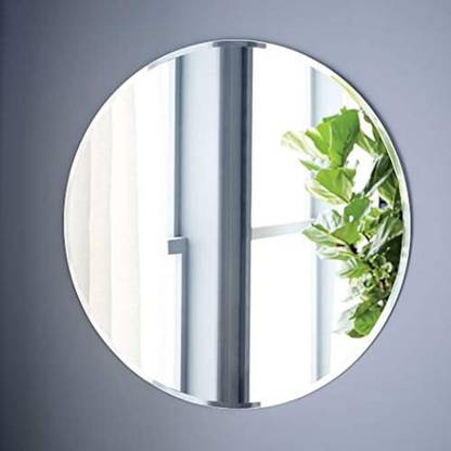 JAE Flexible Mirror sticker Circle Shape Self Adhesive Sticker (2 PCS) Decorative Mirror