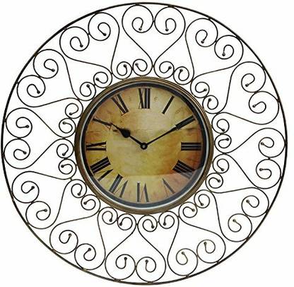 Furnish Craft Attractive Look Floral Design Analog Wall Clock Decorative Mirror