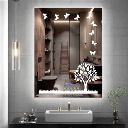 MERKEZI ART MA18 Led Mirror For Wall, Bathroom, Living Room, 3 In 1 Color, 18 x 24 Inch Lighted Mirror