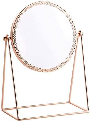 Kiwilon Golden Round Vanity Mirror for Dressing Table with Stand Decorative Mirror