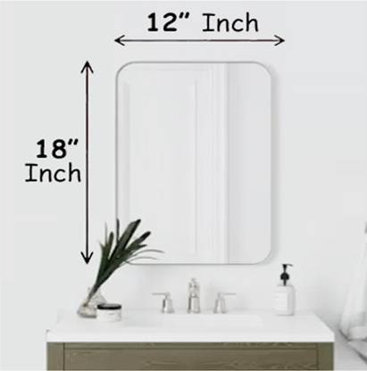 RannS 12" x 18" Inch Rectangular Mirror F_B Bathroom Mirror