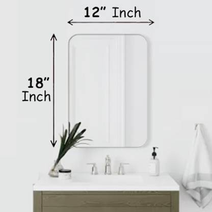 RannS 12" × 18" Inch Rectangular Shape Mirror, 3.5mm thick Decorative Mirror