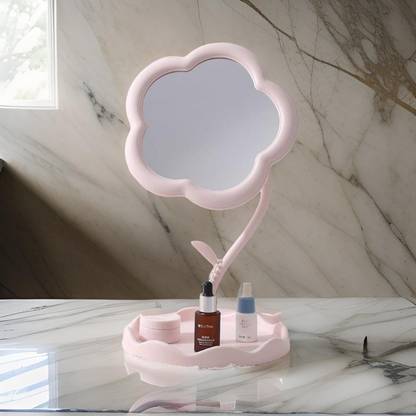 omdaenterprise Desktop Flower-Shaped Makeup Mirror Lighted Mirror