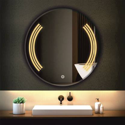 PRINCE ART 18 x 18 - 3 Line Round Led Bathroom Mirror