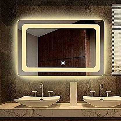 RegalNest Crafts Rectangular LED Mirror For Bathroom And Wall Lighted Mirror