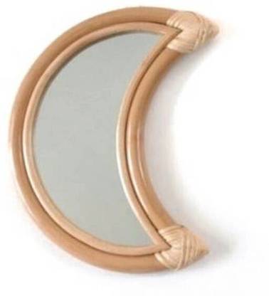 GRASSMINDS Moon Rattan Wicker Mirror Decorative Mirror