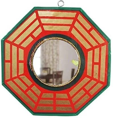 Bless Kraft Bagua Mirror for Vastu Feng Shui Convex Mirror Protection (Multicolor, 8.5 inch) Decorative Mirror