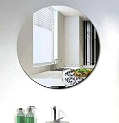 windowera NO DRILL REQUIRE, EASY STICK, SIZE 10" (Round) Bathroom Mirror