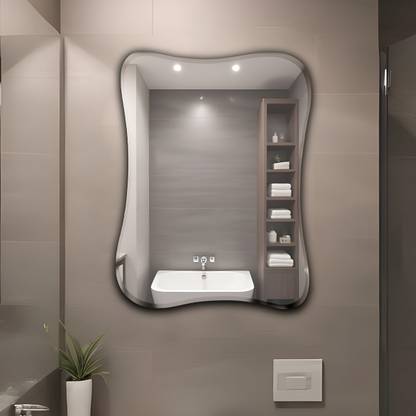 Germa Sanitarywares Amoeba Shape Designer Wall Mounted Frameless Mirror with Beveled Edges Bathroom Mirror