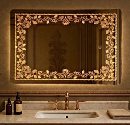 luminatri LED Mirror with Touch Sensor 18x24 Inch | Wall Mounted Makeup Decorative Mirror Bathroom Mirror