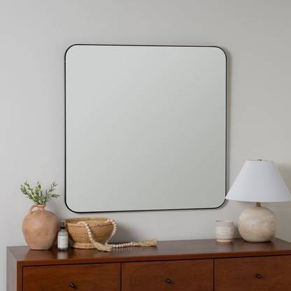 windowera NO SCREW REQUIRE, EASY STICK, SIZE 11" * 11" Inch Square , BATHROOM MIRROR Bathroom Mirror