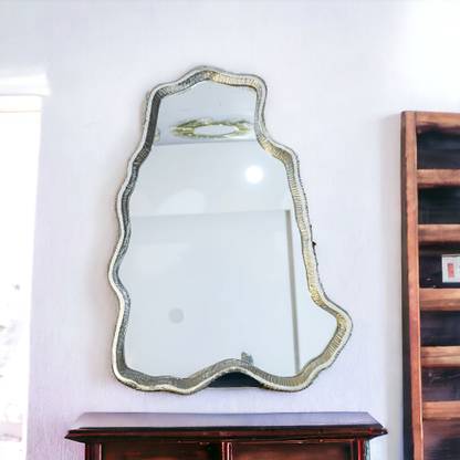 Homfye Silhouette Nickel Wall Mirror Bathroom Mirror