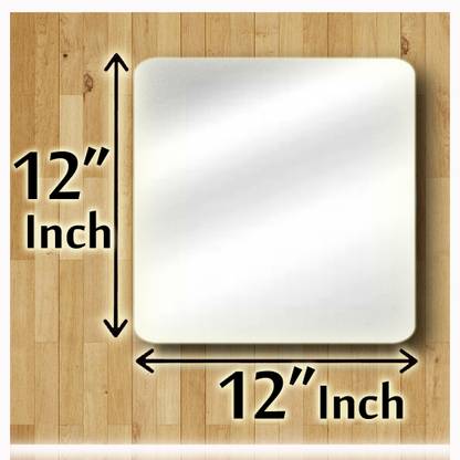 RannS 12"× 12" Inch Square Mirror, 3.5mm thick / No Drill Required / Easy Stick Bathroom Mirror