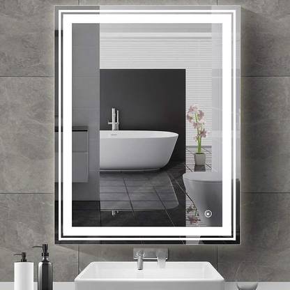 PRINCE ART Led Mirror with Light Bathroom Wall Decor 
Makeup Room 18x24 Inch LT4 Bathroom Mirror