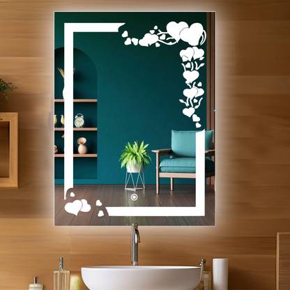 Sunsyze Love Design Mirror with Lights | 18x24" office, Bathroom & Washbasin Decorative Mirror