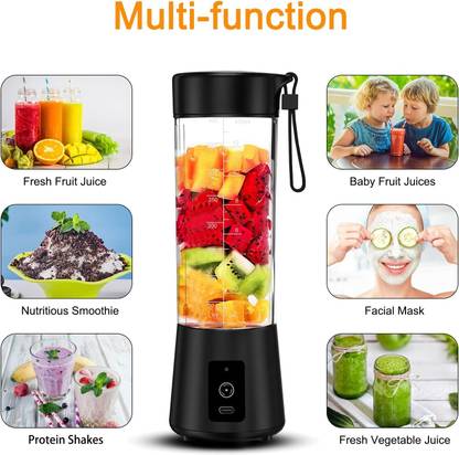 R.T. Impex Hevy Plastic Portable Electric Usb Juice Bottle Blender Grinder Mixer (Black) 220 W Juicer