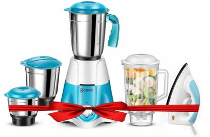 Havok 750 W Mixer Grinder (1100 W Dry Iron Combo | 4 Jars | Blue ) 750 W Juicer Mixer Grinder