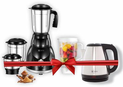 Havok 750 W Black Mixer Grinder With 1500 W Kettle Combo Offer | 4 Jars | Black 750 W Juicer Mixer Grinder