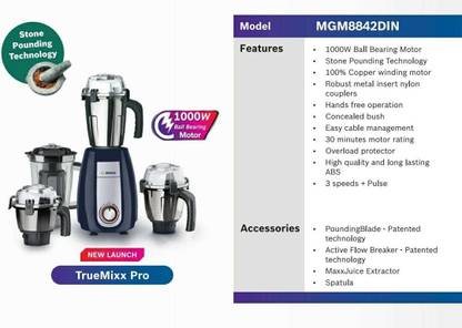 BOSCH Mixer Grinder 1000 W Juicer Mixer Grinder