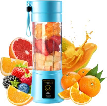aliqsha Portable Electric USB Juicer Blender 380ml | 6Blade Rechargeable Smooth Maker | 450 W Juicer