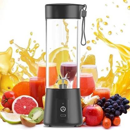 Ayunix Portable 6-Blade Juicer Blender with built-in Jar,Juice Bottle,USB Rechargeable 200 W Juicer