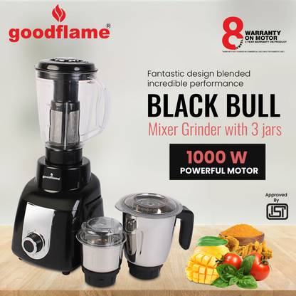 goodflame Black bull 1000 W Juicer Mixer Grinder