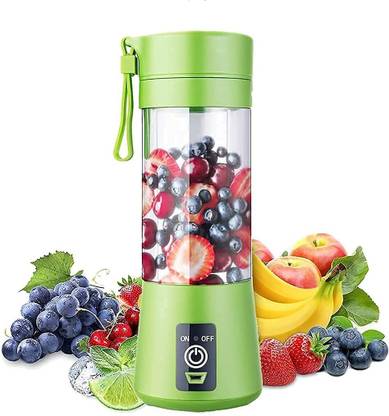 JTG Plastic Juicer Blender, 4 Blade Portable Electric Mini USB Bottle Blender, Rechargeable Hand Juicer