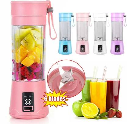 Buyerzone Wireless 6-Blade USB Mini Juicer Blender Bottle with Built-In Jar 25 W Juicer Mixer Grinder