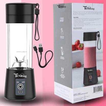 Tenring Portable USB Blender Juicer | 380ml Rechargeable Mini Smoothie Maker for Shakes 150 W Juicer