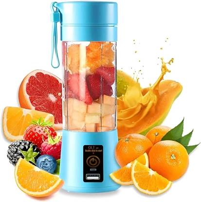 Praaj Portable 6-Sharp Blades Juicer with 2 USB Port (Micro USB & USB Type A) 40 W Juicer Mixer Grinder