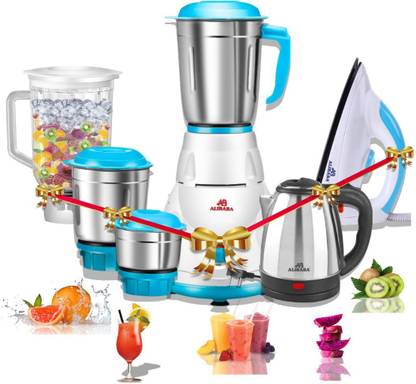 Alibaba Pearl Electric Kettle (2L, Silver) & 550 W Mixer Grinder