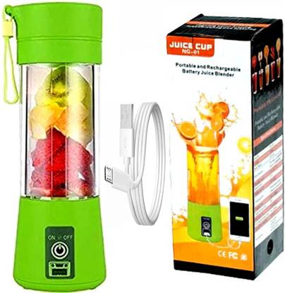 Ziya's Home 6 Blade USB Mini Shaker Grinder Smoothie Maker & Portable Electric Juicer 380ML 350 W Juicer Mixer Grinder