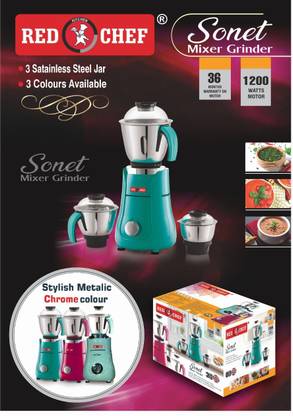 RED CHEF JX3 1100 W Juicer Mixer Grinder