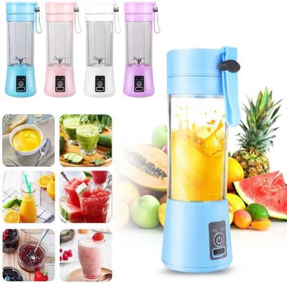 Buyerzone Rechargeable Mini 6 Blade USB Juicer Blender Bottle with Built-In Jar 25 W Juicer