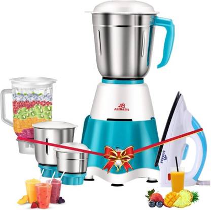 Alibaba Super Combo 750 W Dry Iron (White, Green) & 750 W Mixer Grinder