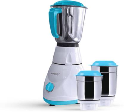 ZunVolt Power MG5 500 Mixer Grinder (3 Jars, White)