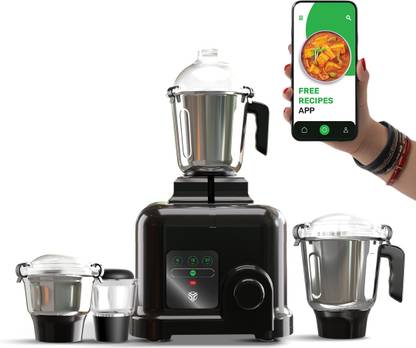 MecTURING 4 Handsfree Smart-Lock Jars|4-Year Warranty|22000 RPM High-Speed Motor| 800 W Juicer Mixer Grinder