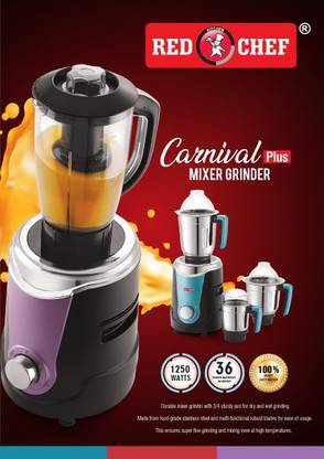 Red Kitchen chef 001 1250 W Juicer Mixer Grinder