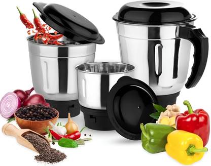 PUROHIT BHINMAL STEEL Mixer Grainder Chutney Jar 500 ml Fit on 2 Lock & 4 Teeth Coupler Mixer Juicer Jar