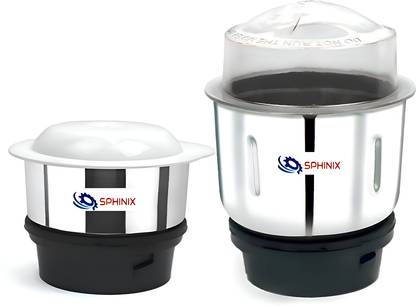 SPHINIX Combo Chutney Jar Mixer Jar (250ml 500ml) Fit on 2 Lock & 4 Teeth Coupler Mixer Juicer Jar