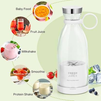 RESEMBLE Mini Bottle-Shaped Juicer| Portable 4-Blade|Smart Electric Juice Maker & Blender 25 W Juicer Mixer Grinder