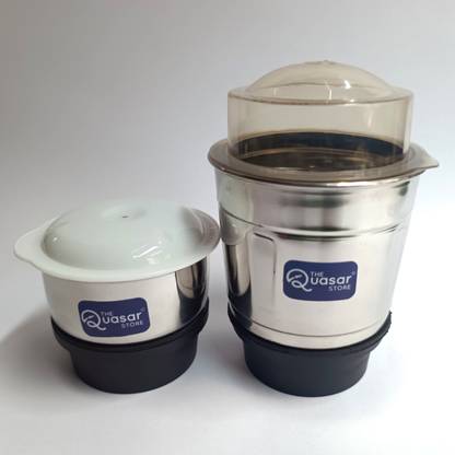 The Quasar Store Combo Chutney Jar Mixer Jar (180ml 600ml) Fit on 2 Lock & 4 Teeth Coupler Mixer Juicer Jar