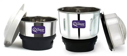 The Quasar Store Combo Mixer Chutney Jar (180ml 400ml) Fit on 2 Lock & 4 Teeth Coupler Mixer Juicer Jar