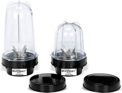 Silentpowersunmeet Bullet Jar for Mixer Grinder Set of 2 (530 ML,350 ML) ABS Transparent JarM81 Mixer Juicer Jar