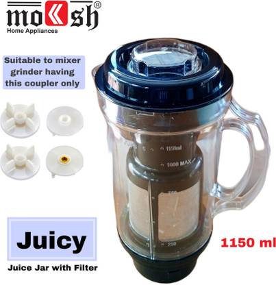 Moksh Transparent Juicer Jar For Mixer Grinder || ABS Plastic Jar With Filter Mixer Juicer Jar
