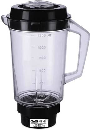 Gemini Juicer Jar for Mixer Grinder Juicer Jar ABS Plastic Capacity 1200ML S103 Mixer Juicer Jar