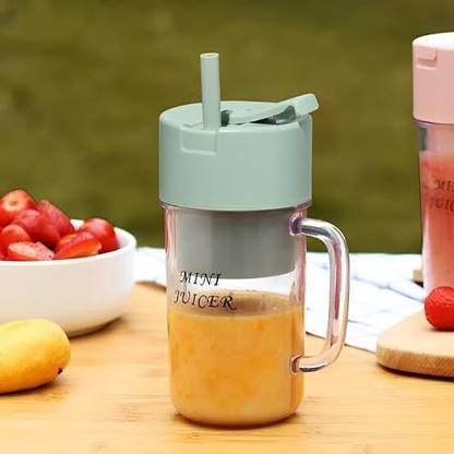 grihastha e shop Glass straw-type juicing cup 6 Blade Smoothie Maker & Portable Electric USB Juicer Hand Juicer