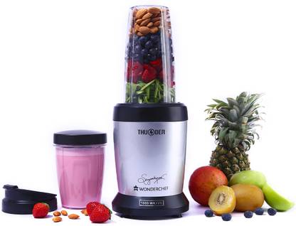 WONDERCHEF Nutri-blend Thunder, 1000W, 22000 RPM Mixer-Grinder-Blender, Stainless Steel 6-Blade Assembly, 2 Unbreakable Tritan Jars Mixer Juicer Jar