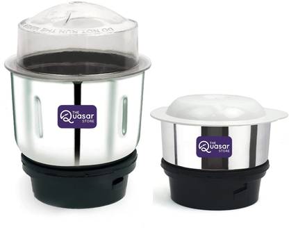 The Quasar Store Combo Chutney Jar Mixer Jar (180ml 500ml) Fit on 2 Lock & 4 Teeth Coupler Mixer Juicer Jar