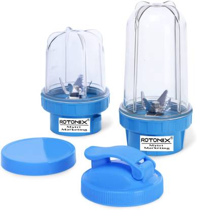 Rotomix Bullet Jars for Mixer Grinder Combo of 2 Jar with gym sipper cap MA, Blue Mixer Juicer Jar
